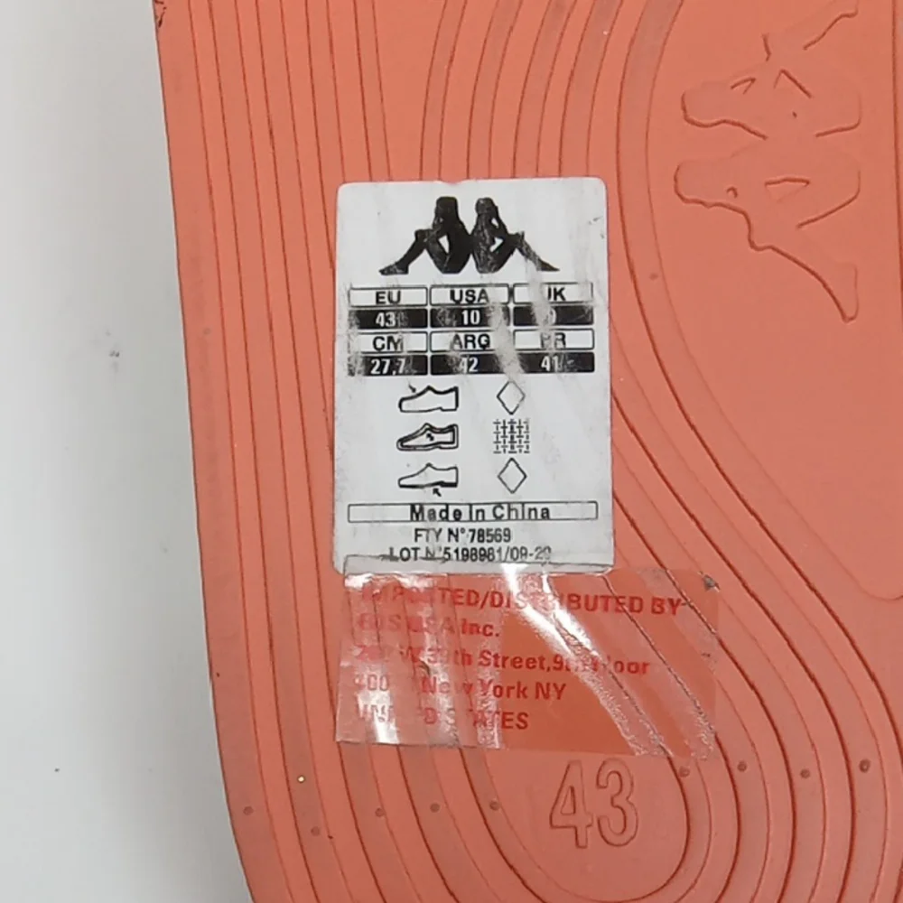 Kappa Banda Adam Light Orange Slide Sandals Size 10 NWT